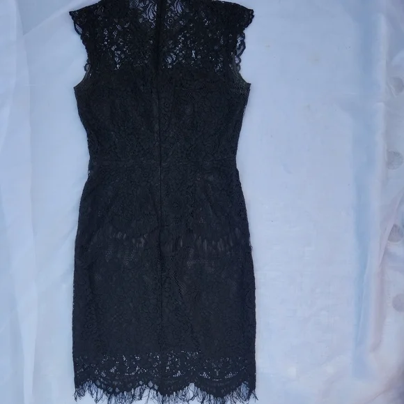 YELLOW star black lace dress size small - Picture 10 of 11